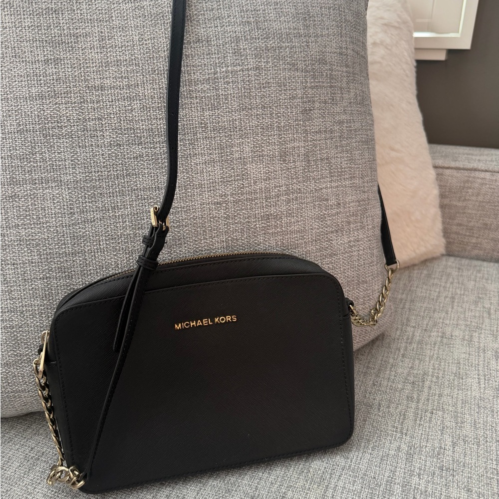 Michael Kors Black and Gold Crossbody Bag
